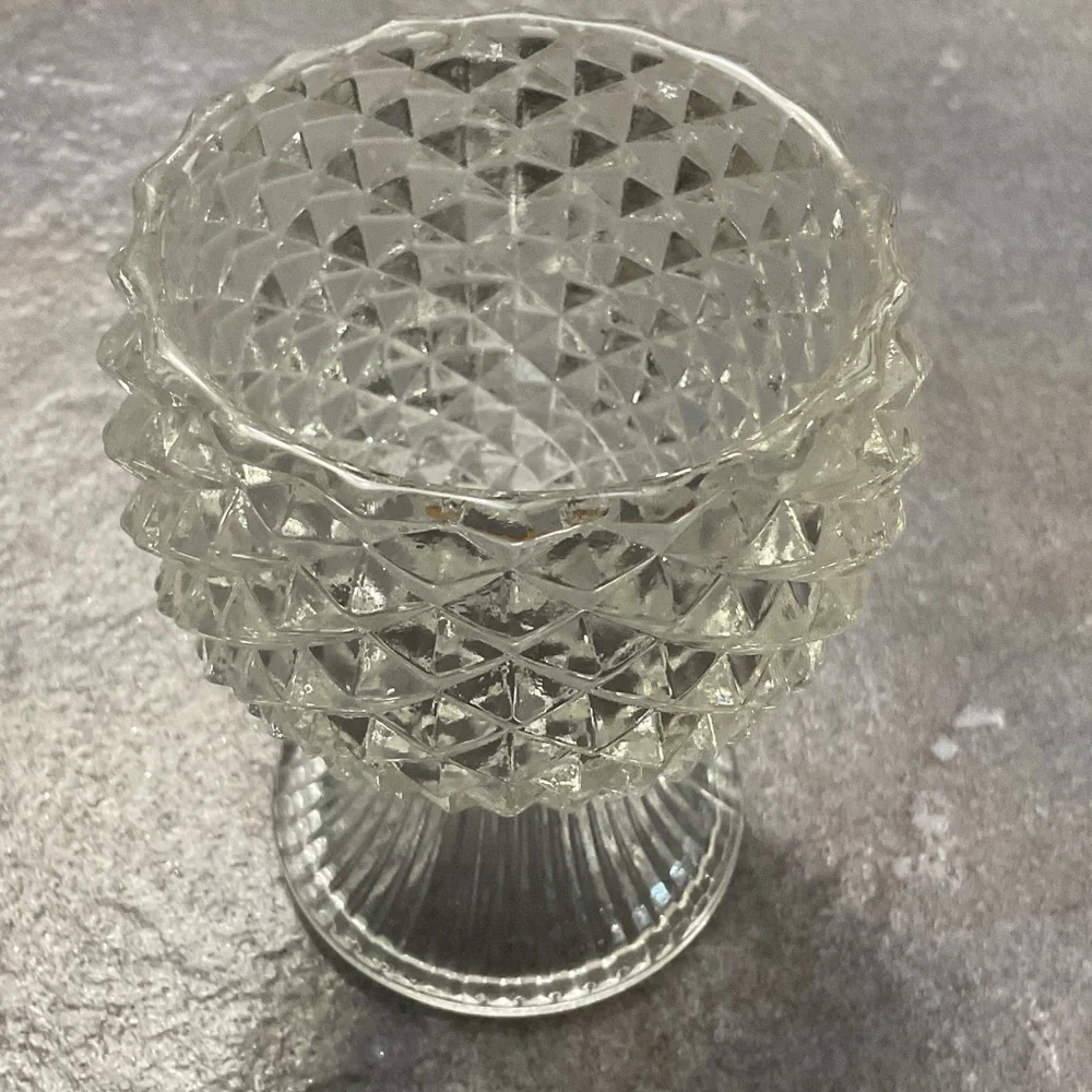 Avon Clear Glass Textured Vase